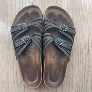 Granada Black Leather Birkenstocks Size 40 (9/9.5)
